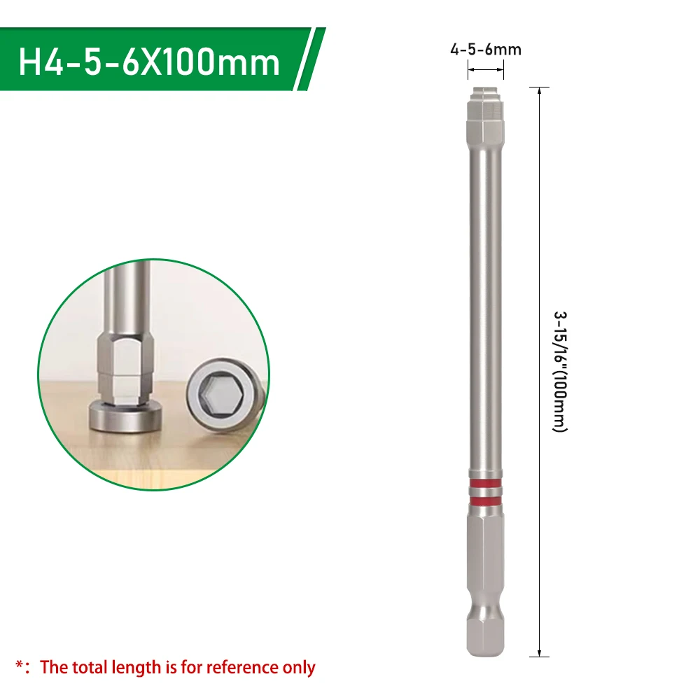 LAVIE 1 Stück Sechskant-Bit 65mm-100mm, Sechskant-Schraubendreher für schwer zugängliche Schrauben, Handwerkzeug-Zubehör AE133H165 – Detail 11