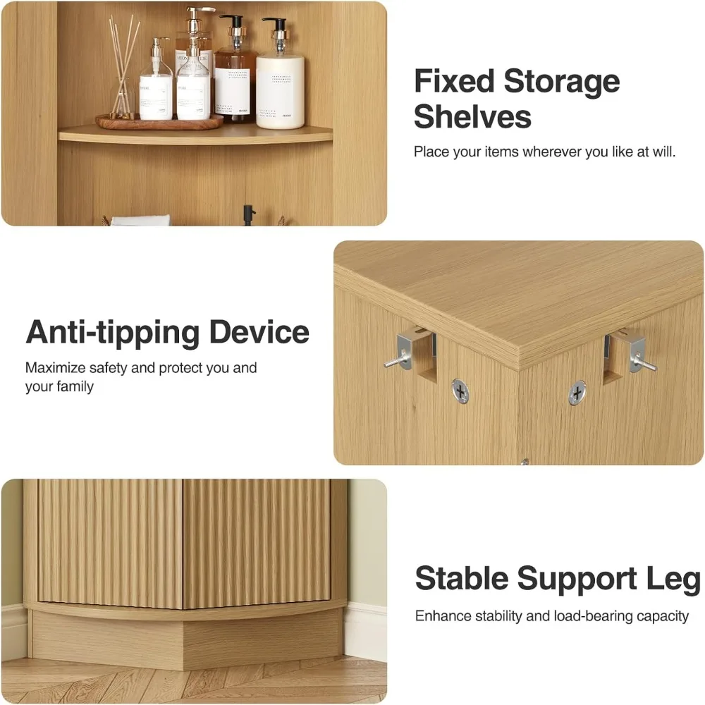 خزانة حمام زاوية، خزانة زاوية صغيرة حديثة مع باب مخدد ورف مفتوح، موفر للمساحة للحمام، غرفة المعيشة، طقم
