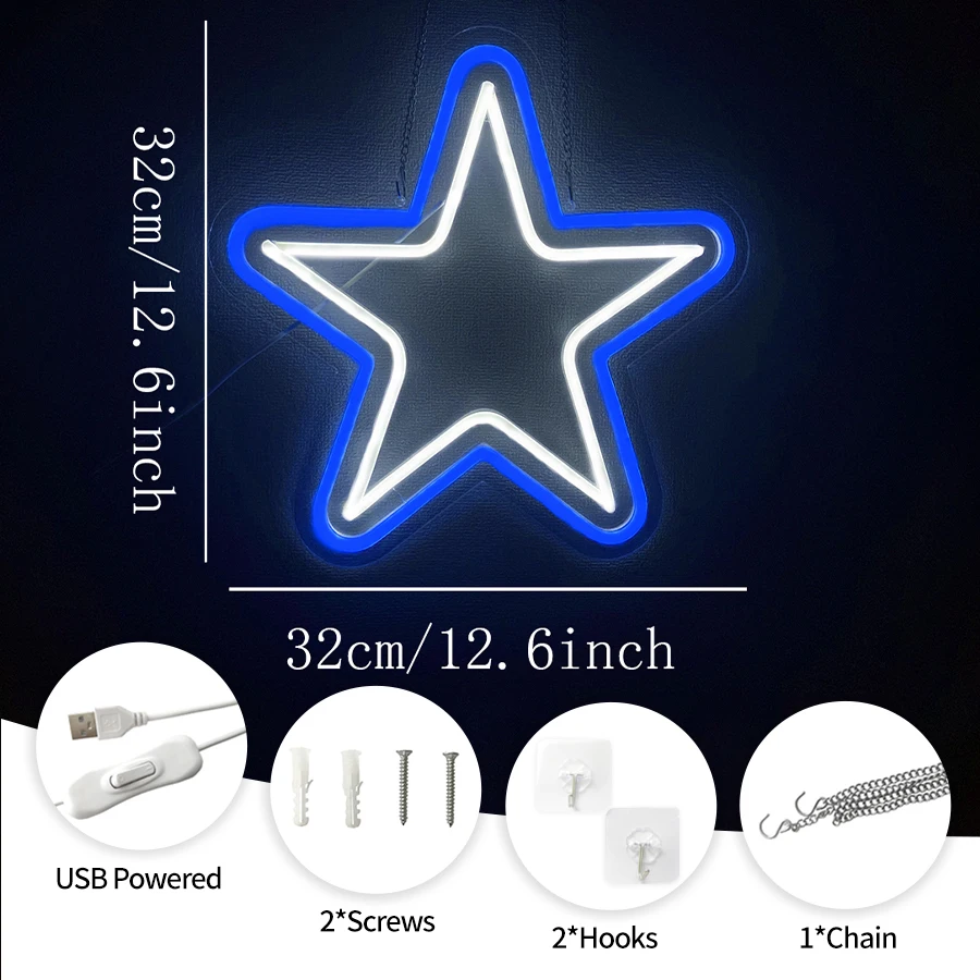 Dallas Cowboy Neon Sign for Wall Decor,Star of David LED Lights for Home Office Housewarming Birthday Gifts for Judaism Women