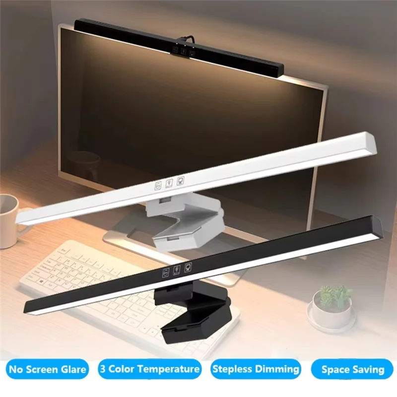

ABKO-Screen Hanging LED Desk Lamp With USB Power, Computer Monitor Light Bar For Reading,Study Office Work,Adjustable Brightness