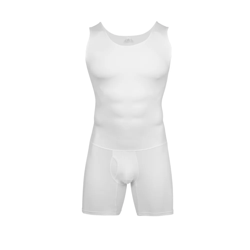 

Men's Shapewear Bodysuit Tummy Control Slimming Shirt, Breathable Comfort with Back Opening for Easy Wear, Workout Body Shaper
