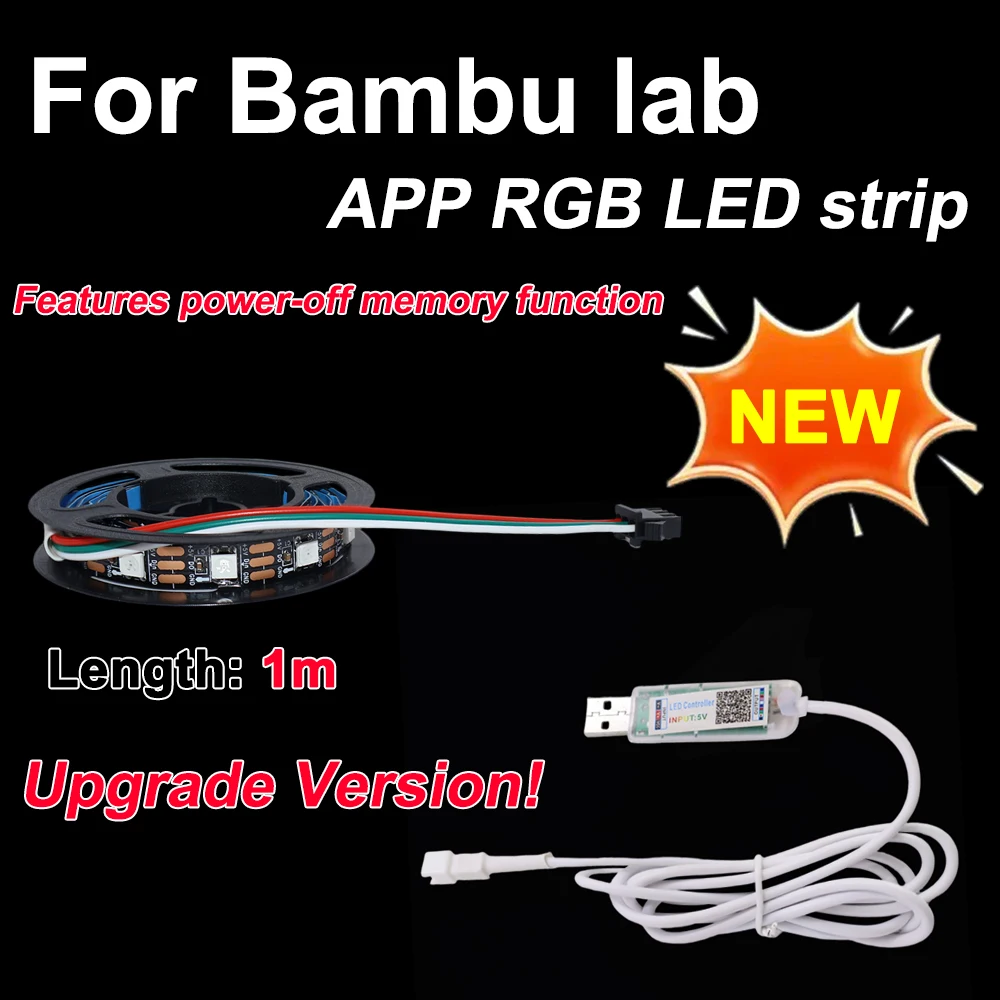 

Lamp Kit 001 DIY Model for Bambu Lab App RGB LED Light Strip Set 1m DIY Lamp Basic Upgrade for 3D Printed Accessories