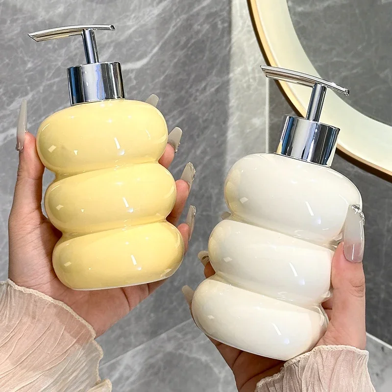 

hotel lotion bathroom accessories Luxury ceramic hand sanitizer bottle press bottle bathroom shower gel shampoo bottle