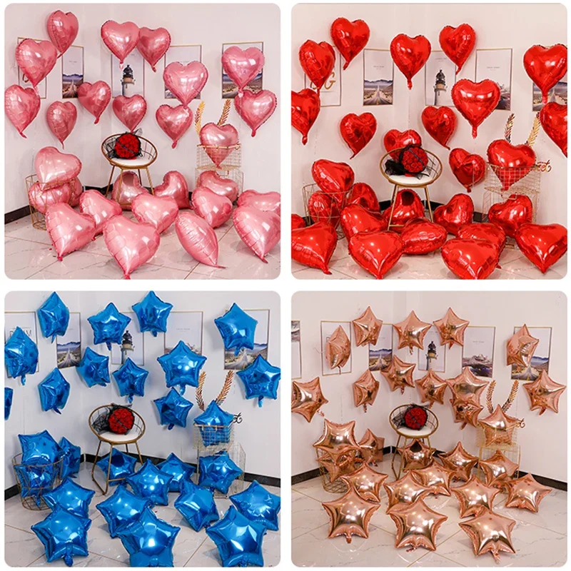 

10Pcs Wedding Decoration Love Star Foil Balloon Valentine's Day Romantic Proposal Christmas DIY Birthday Party Ornament Balloons