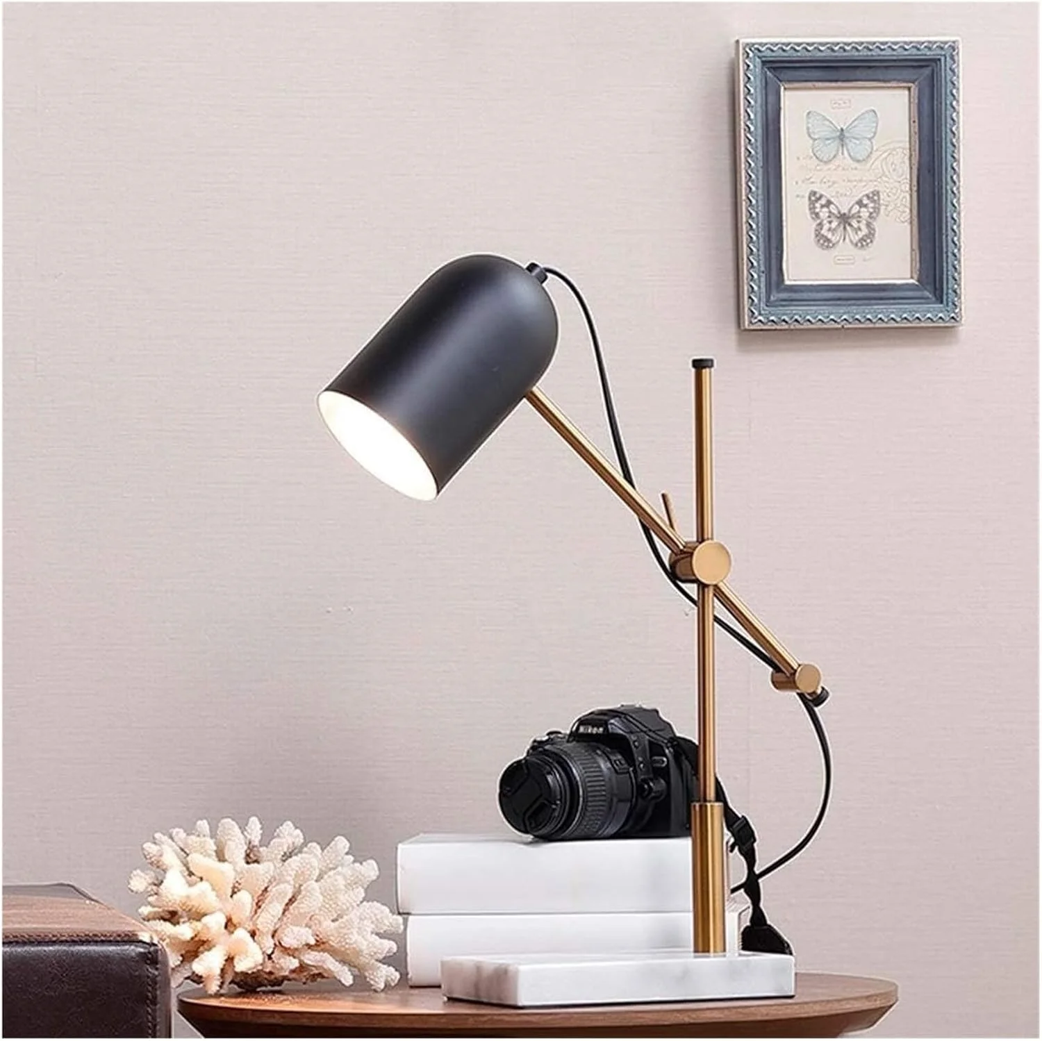 Modern minimalist Nordic study desk lamp living room bedroom model iron marble luminous desk lamp