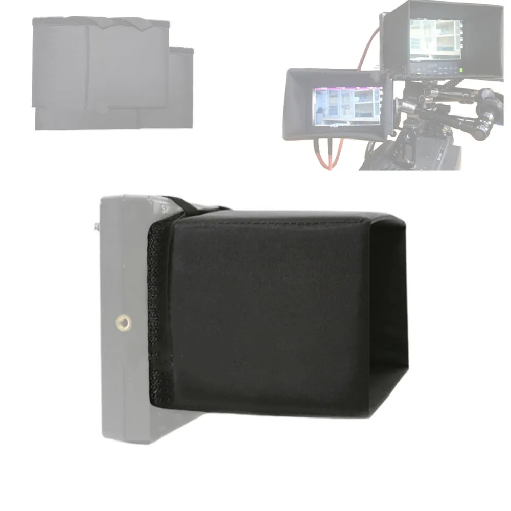 Foldable 5-5.65 / 7 inch Monitor LCD Screen Hood Sun Sunshade for Small HD TVlogic Atomos Shinobi7