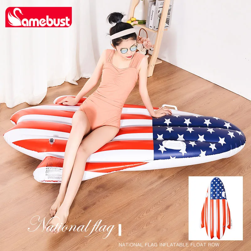 

Camebust Inflatable USA flag PVC Floating Row Swimming Pool Mattress Pool Mat Floats Raft Lounge air Mat