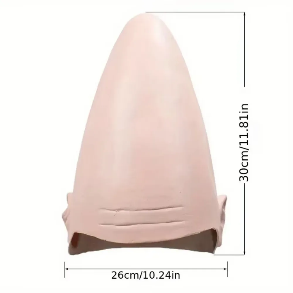 Cabeça de ovo em forma de pele, máscara alienígena cônica, cosplay falso, Coneheads, capacete de látex, dia das bruxas, festa de carnaval, adereços