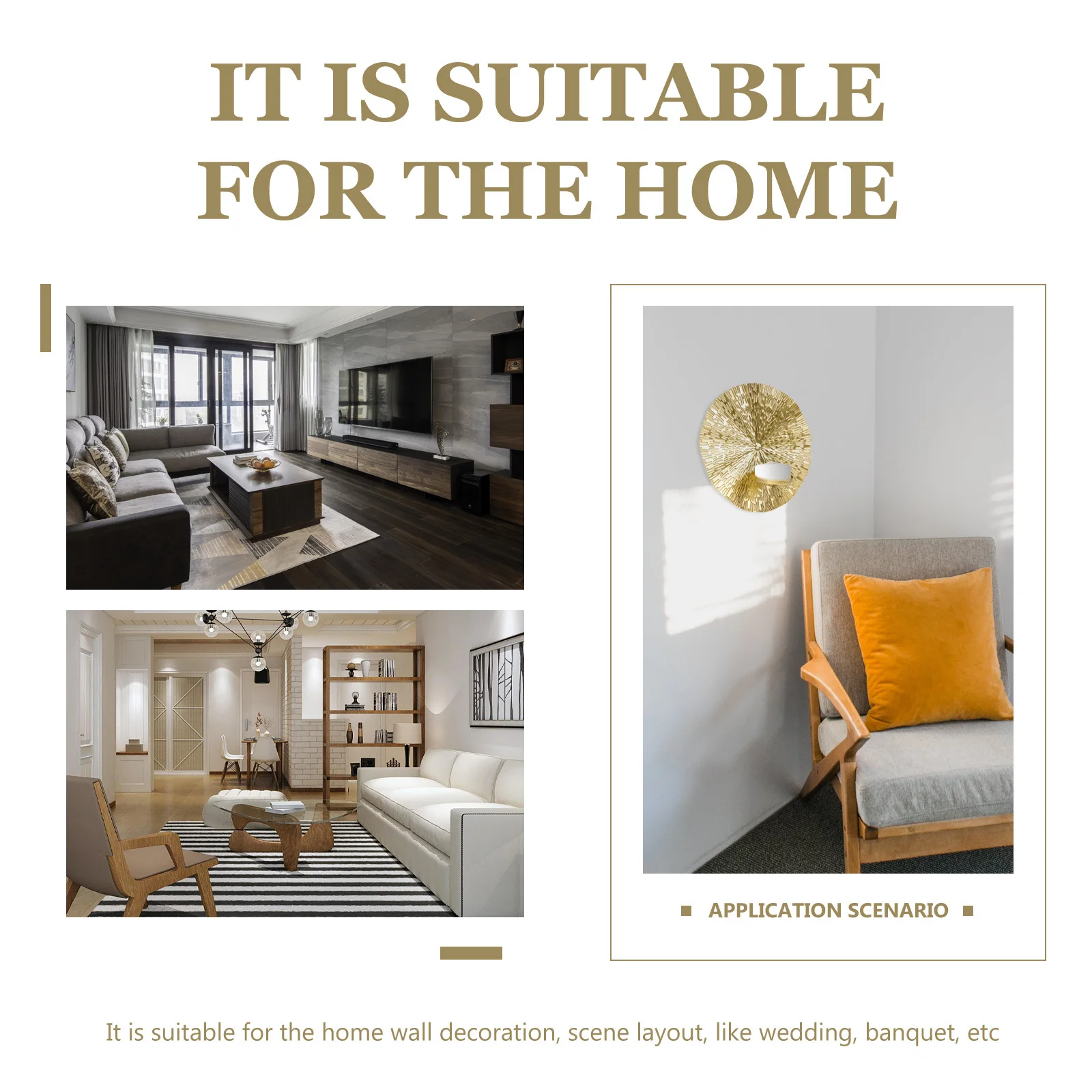 

Wall-Mounted Candleholder Rounded Metal Base Home Decor For Wedding Banquet Restaurant Use Indoor Wall Hanging Stand