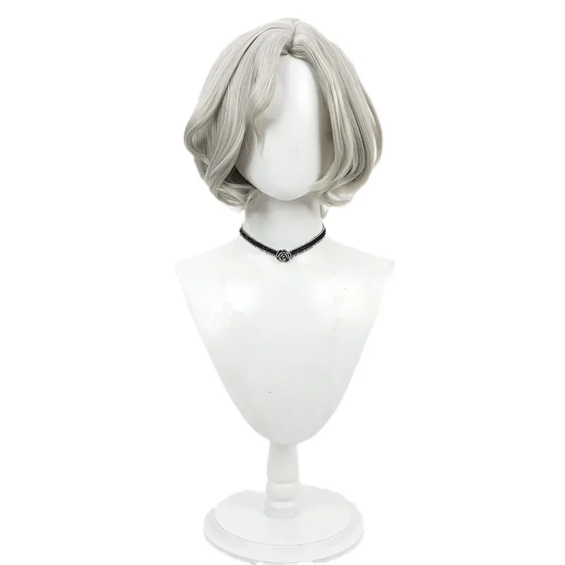 L-email wig Synthetic Hair Delicious in Dungeon Mithrun Cosplay Wig 30cm Short Gray Color Wigs Heat Resistant Wig