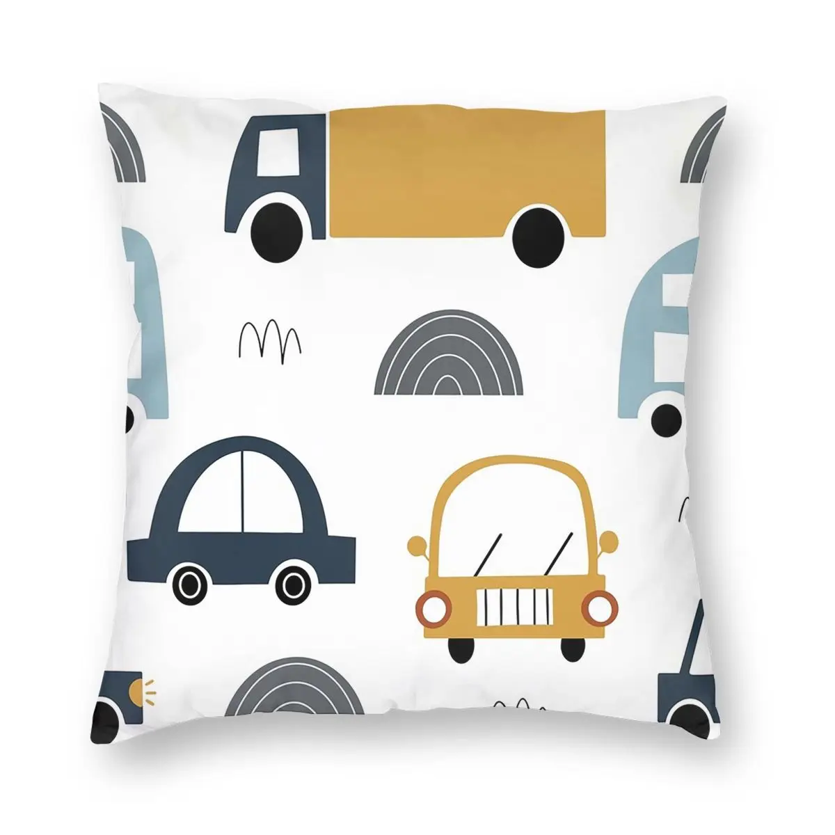 

Kids Cars And Trucks Square Pillowcase Cushion Cover Comfort Pillow Case Throw Pillow Cover for Home Bedroom Car