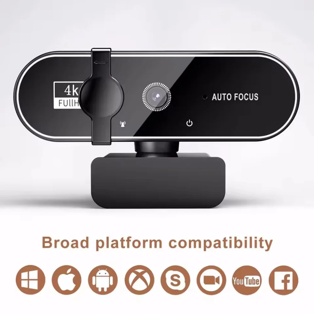 

4K Webcam Video Camera 2K Autofocus Streaming Web Cam With Microphone 30fps USB Full HD 1080P Webcams for PC/Computer/Laptop