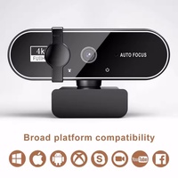 4K Webcam Video Camera 2K Autofocus Streaming Web Cam With Microphone 30fps USB Full HD 1080P Webcams for PC/Computer/Laptop