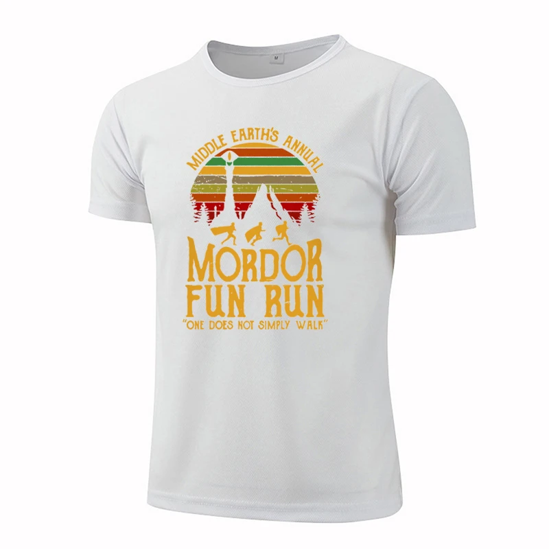 

Middle Earth'S Annual Mordor Fun Run Print T Shirt Men Women Tshirts Summer Cotton Tops Fibre Loose Street Hip Hop T-Shirts