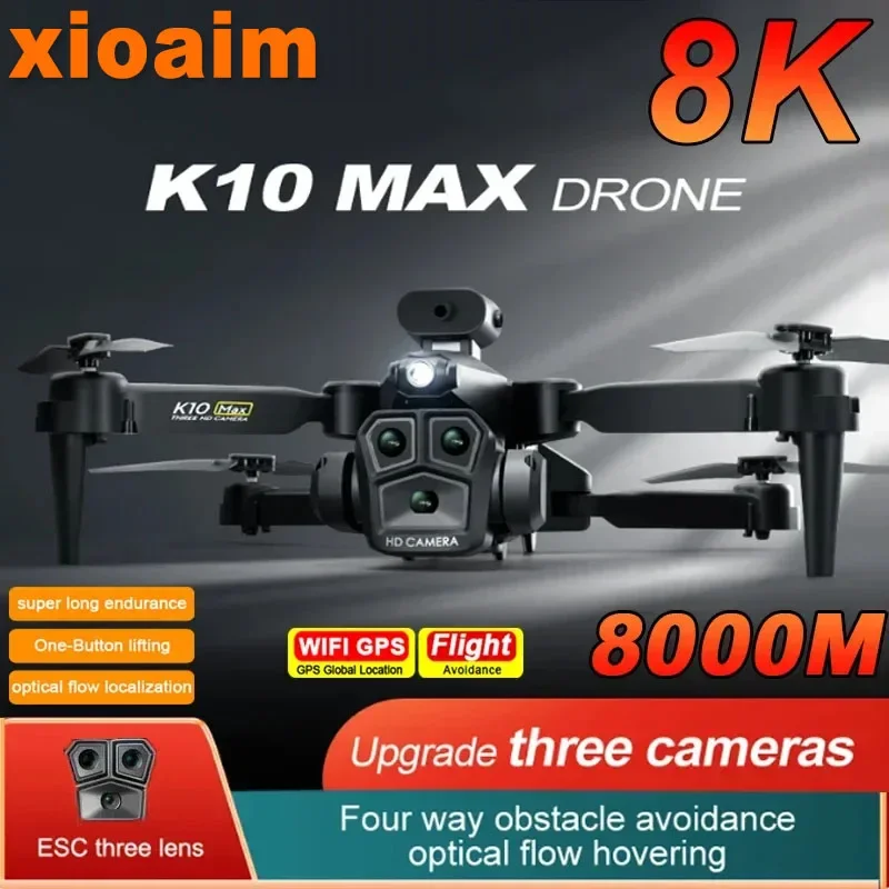 

For Xiaomi K10 Max Drone 8K Professinal Three Camera Brushless Motor Unmanned Aerial With Optical Flow Positioning Function