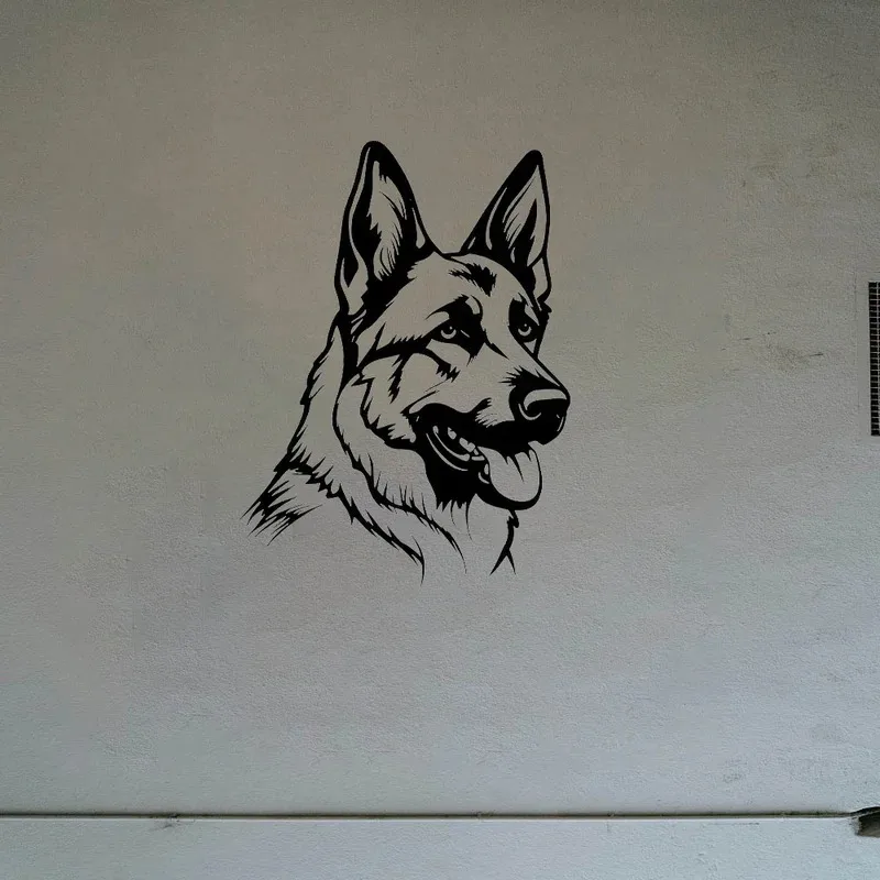 Hand-Forged K9 Wall - Tactical German Shepherd Silhouette in Powder-Coated Steel - Police Memorial Decor for Training Centers