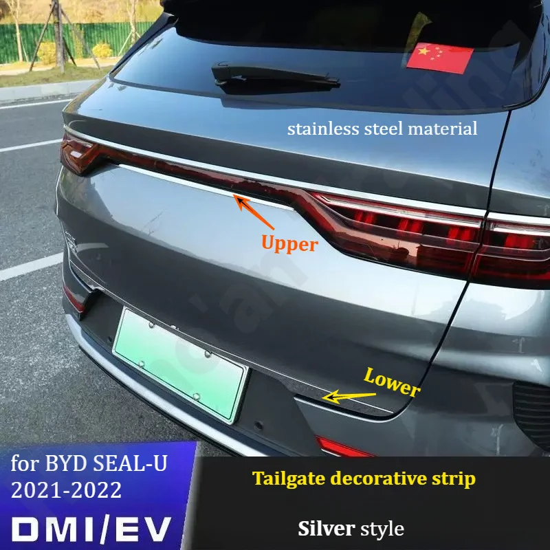 for BYD SEAL-U 2021-2022 Tailgate decorative strip/trunk decorative bright strip/body stainless steel modification accessories