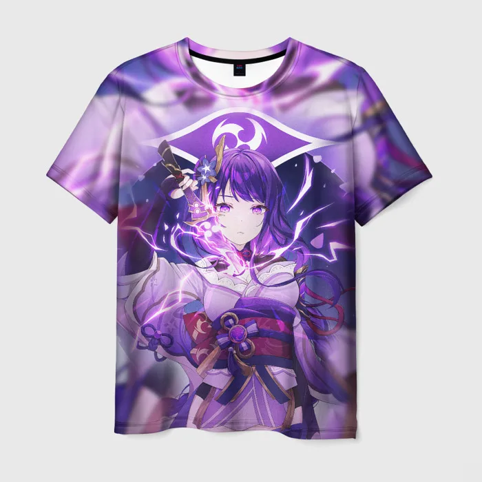 Anime Game Genshin Impact Raiden Shogun Print T-shirts 3D Men/Women Short Sleeve Tee Shirt Harajuku Kid Top Oversized Streetwear