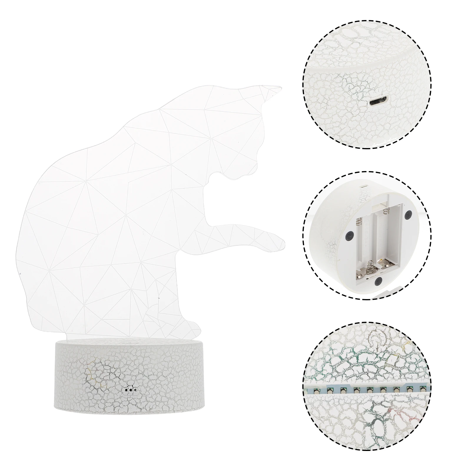 

Creative Cat Shaped Touch Night Light 3D Colorful LED Decor Stylish Festival Party Gift Idea Lightweight Portable