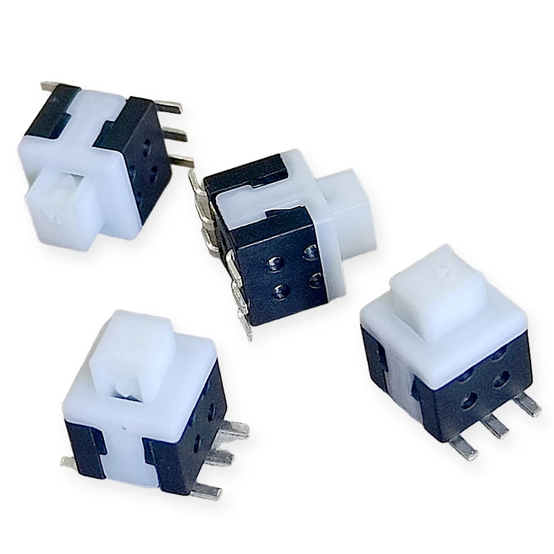 50 Stück 5,8x5,8mm SMD Selbstverriegelnder Drucktastenschalter 5,8*5,8mm Flachkopf Doppelreihig 6-Pin DC30V 0,5A Patch-Typ Druckschalter – Detail 3