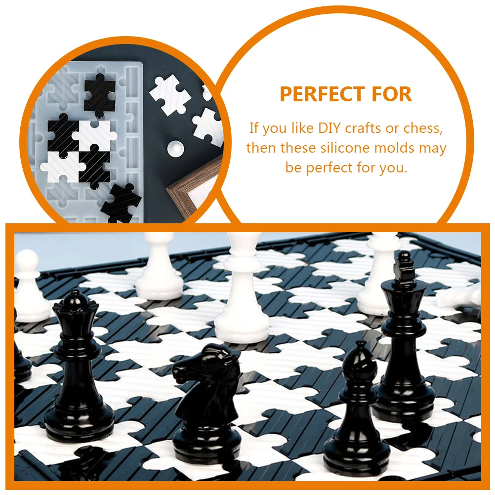 Chess Mold DIY Glue and Card Party Leisure Puzzle Board Game Gifts to Teenagers Chocolate White Silica Gel