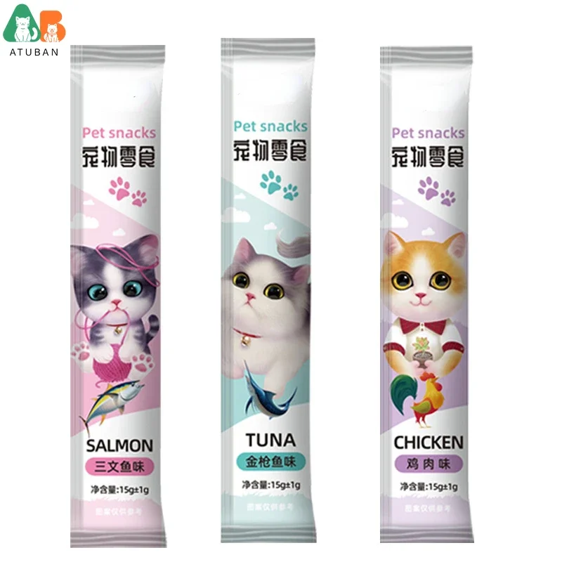 

ATUBAN High Meat Content Lickable Wet Cat Treats, Healthy Squeezable Soft Puree Cat Snacks - 0.5 Ounces Each Tube, 20 Tubes