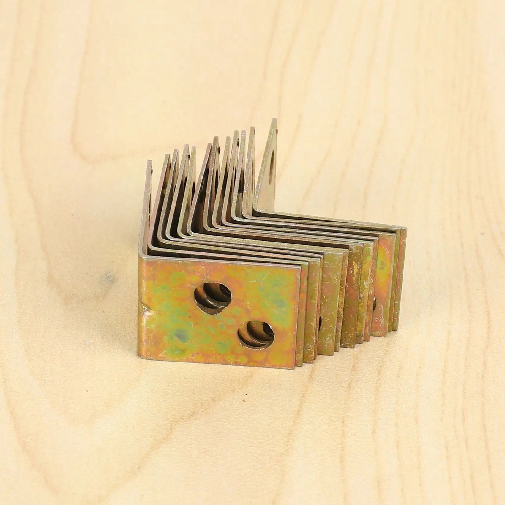 A7THK-Metal Shelf Support 90 Degree Right Angle Bracket 48Pcs Brass Tone