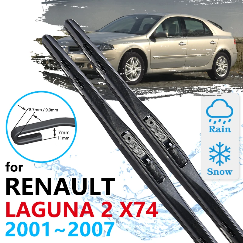 Car Front Wiper Blades For Renault Laguna 2 2001 2002 2003 2004 2005 2006 2007 X74 Windshield Windscreen Brushes Car Accessories