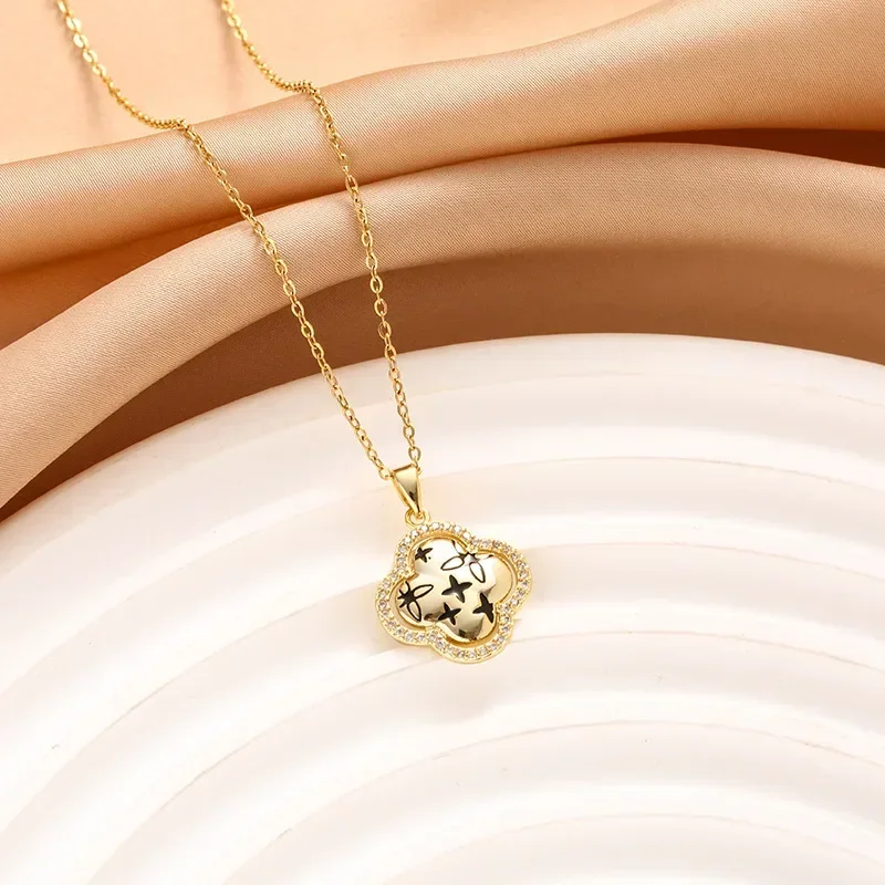 قلادة مزاجية للسيدات بتصميم فاخر وخفيف الوزن ومجوهرات بسيطة مرصعة بالجملة