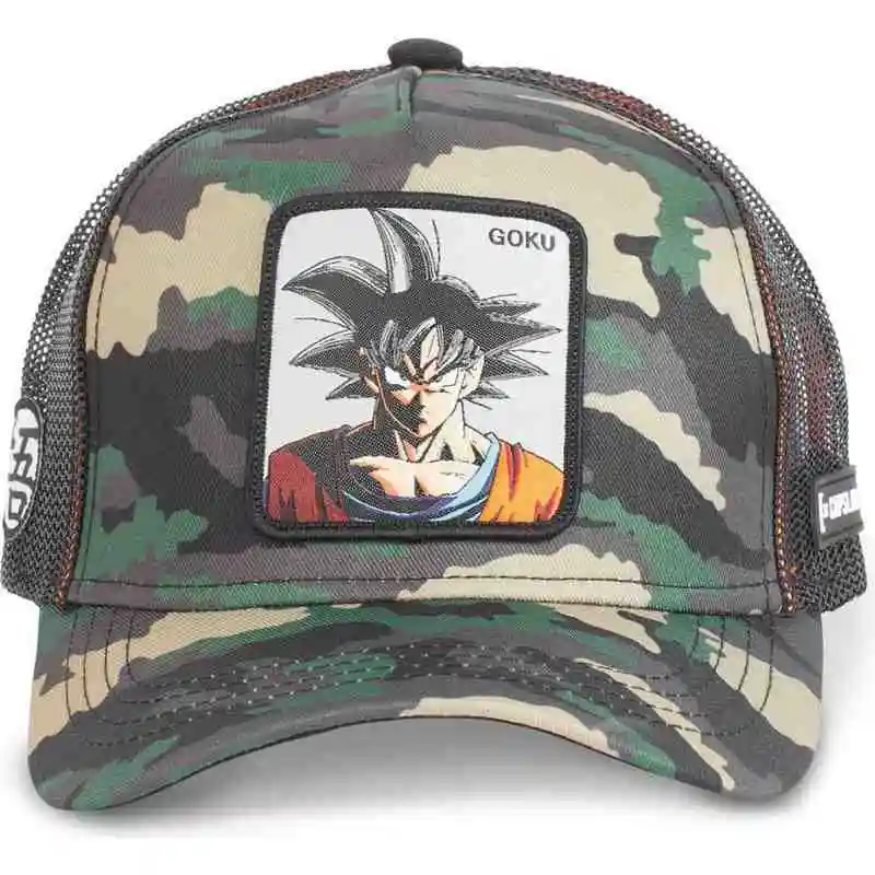 Hot  Dragon Ball Son Goku Cap Summer Travel Peaked Cap Men'S Embroidery Hip-Hop Cap Style Sun Visor Adjustable Trucker Mesh Cap