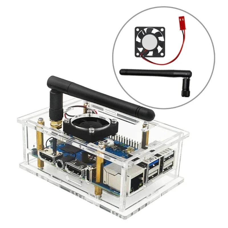 Acrylic Case Cover Optional Cooling Fan for Orange 5 Protector and Improve Stability