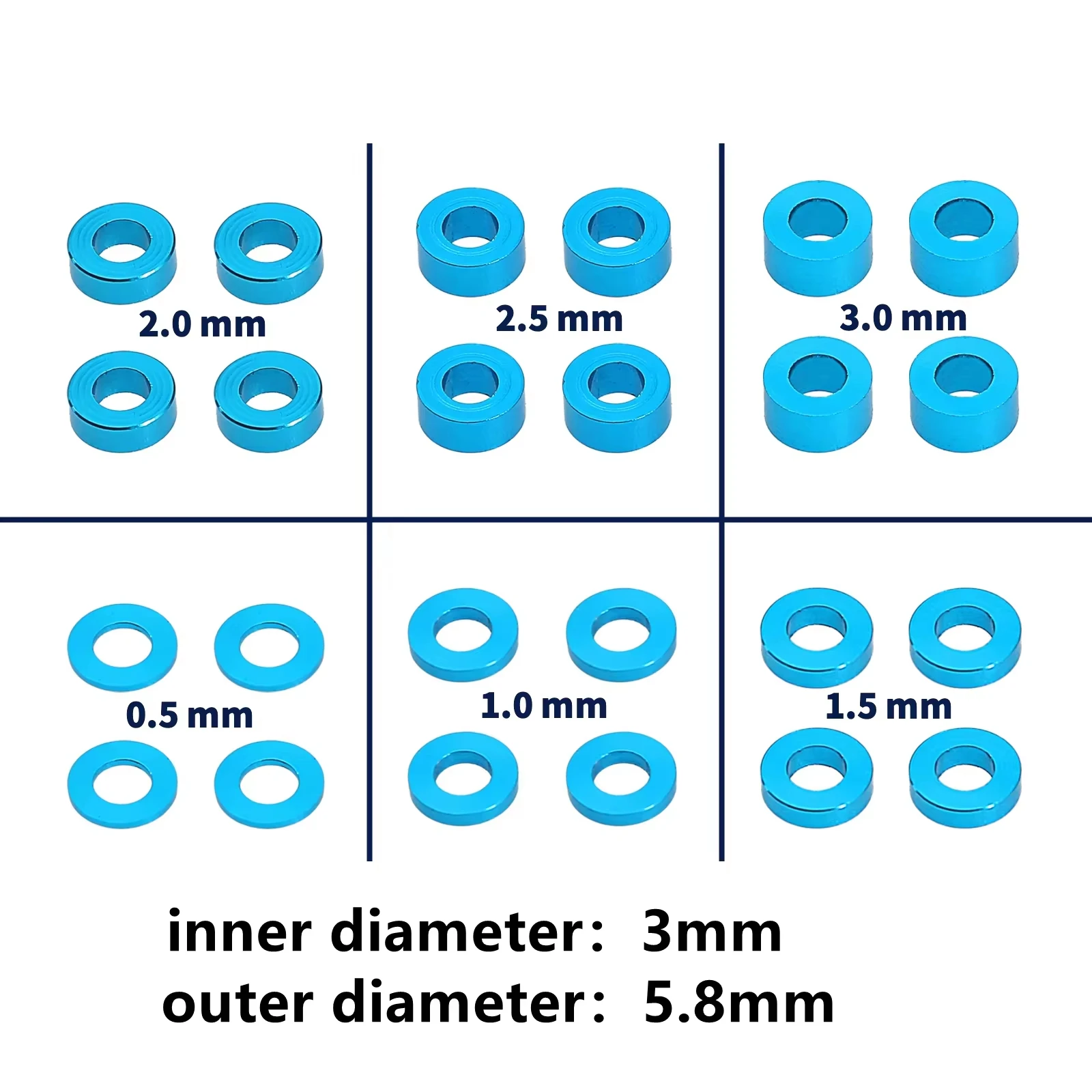 24Pcs M3 Screw Spacer Kit Flat Washer Gasket Hardware Set for RC Car TAMIYA TT02 TT01 XV01 XV02 HSP WLtoys