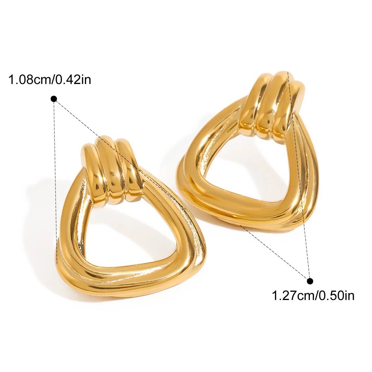 أقراط يوري الحد الأدنى من الفولاذ المقاوم للصدأ مطلية بمادة PVD عيار 18 قيراط، مجوهرات عصرية عالية الجودة ومقاومة للماء للاستخدام اليومي