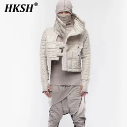 HKSH Independent Pioneer Waste Land Dark Niche Design Geometric Quilting Asymmetrical Lightweight Slim Down Jacket Male HK0210