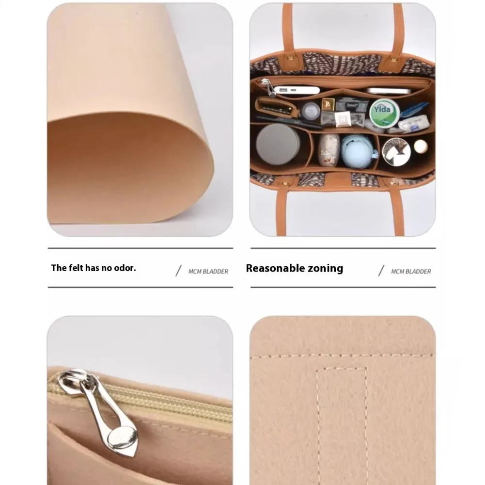 Felt Purse Organizer Handbag Tote Shaper, Insert Liner Shaper Bag in Bags for MCM LIZ Visetos Speedy Neverful