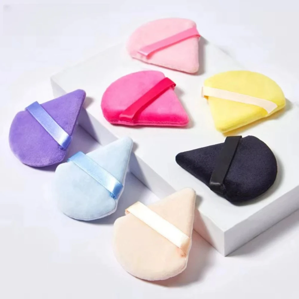 

2/3/7 Pieces Triangle Powder Puff Facial Makeup Sponge Eye Contour Eyeshadow Makeup Washable Mini Velvet Foundation Puff