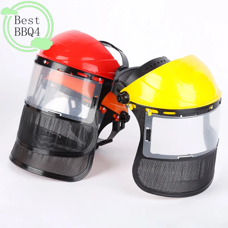 

(BBQ4)Garden Grass Trimmer Weed Wacker Safety Helmet Hat With Full Face Mesh Mask For Logging Brush Cutter Forestry Protection