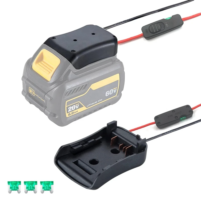 Battery Adapter For Dewalt Battery Adapter Power Tool Battery Converter Kit With Switch Fuses & Wire Terminals
