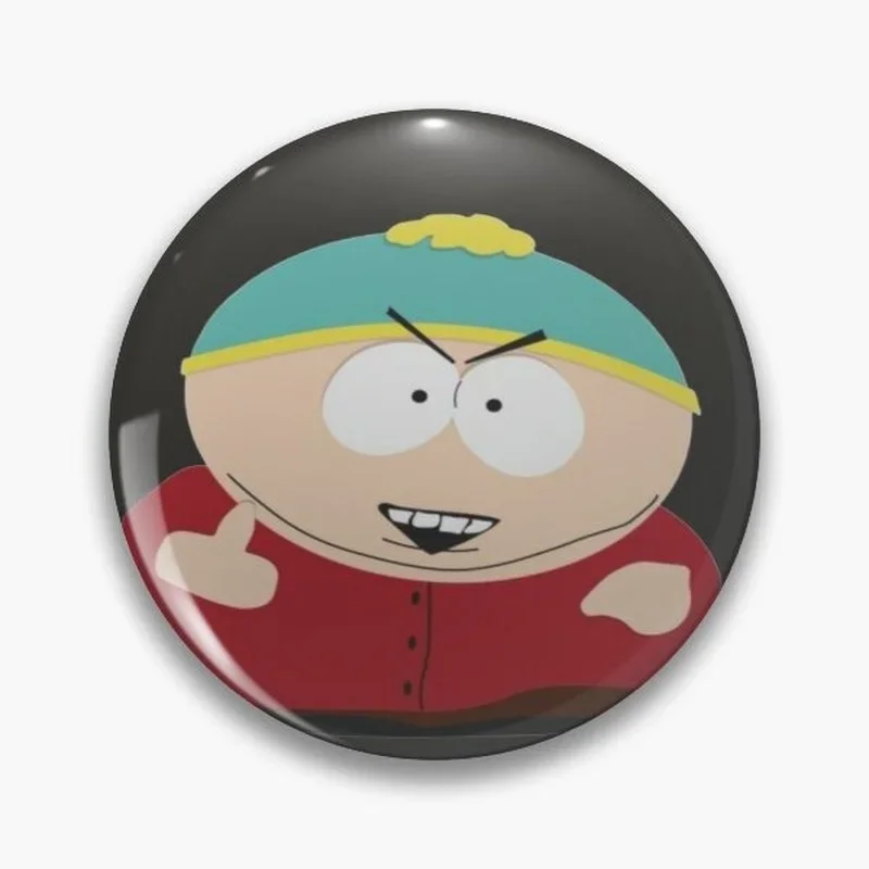 Eric Cartman From Southpark Showing Midd Fashion Soft Button Pin Lover Creative Gift Collar Decor Customizable