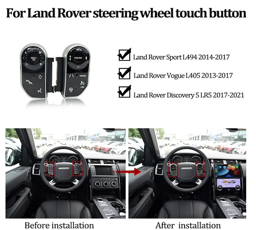 Car Steering Wheel Buttons For Range Rover Vogue L405 Sport L494 For Land Rover Discovery 5 Style Keys Touch Button Aftermarket