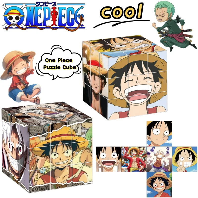 

One Piece Luffy Roronoa Zoro Rubik's Cube Creative High-value Anime Cartoon Print Boys and Girls Educational Decompression Toy
