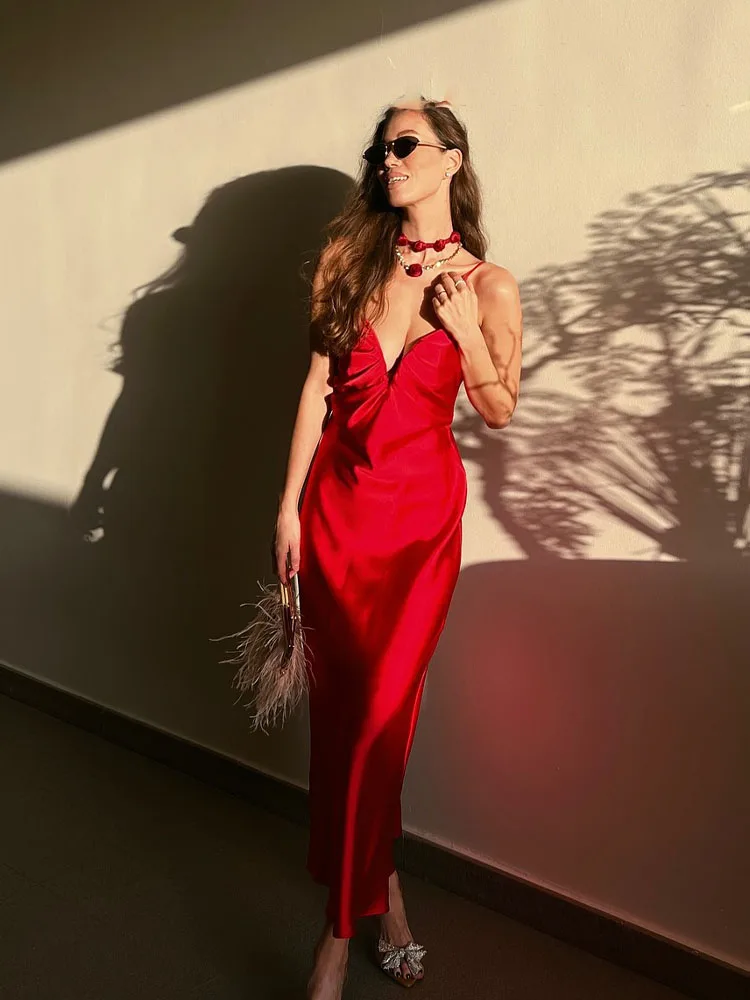 HH 2025 Summer Dress For Women Fashion New Backless Slim Zipper Fly Long Dresses Woman Wild Female Evening Dress Vestidos