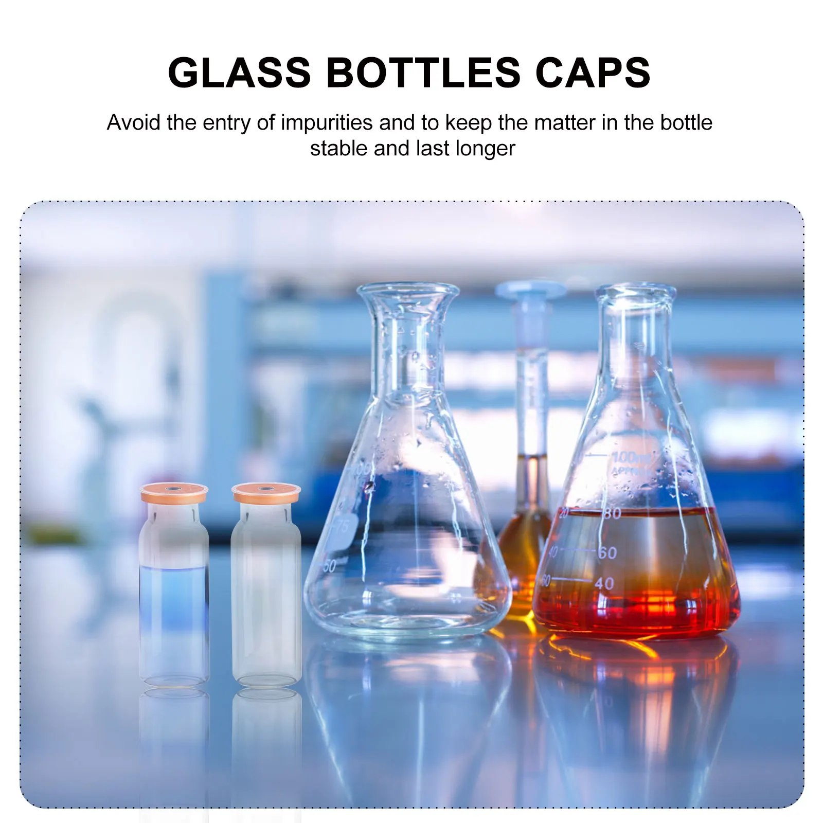 

200Pcs Glass Vial Aluminum Caps High Quality Sealing Clear Vial Bottle Caps Pharmaceutical Lid Replacement Set