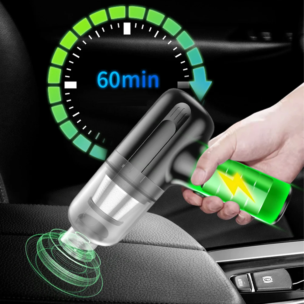 Mini Portable Vacuum Cleaner 11000PA High Power Cordless Handheld Vacuum Duster Brushless Motor Rechargeable For Car Home Office