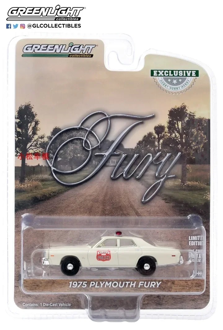 

1:64 1975 Plymouth Fury полицейский автомобиль, литая под давлением модель автомобиля из металлического сплава, игрушки для коллекции подарков