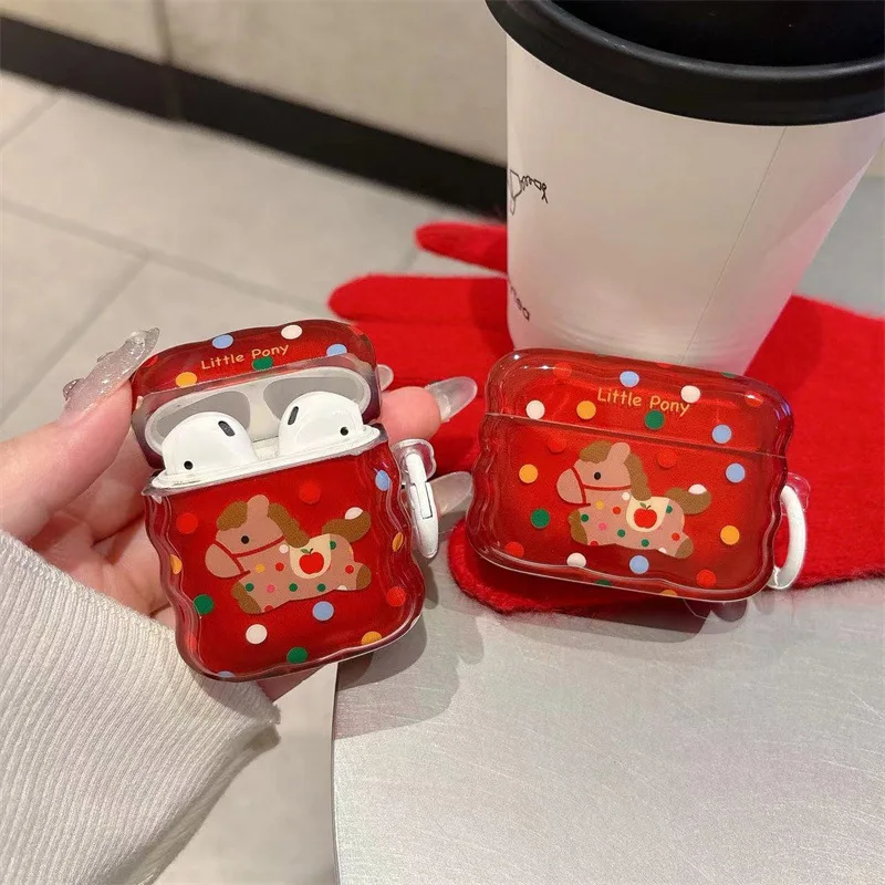 

Cute colorful polka dot pony headphone protective case for AirPods 2 3 4 Pro 2 3 fashion simple new shockproof protective case