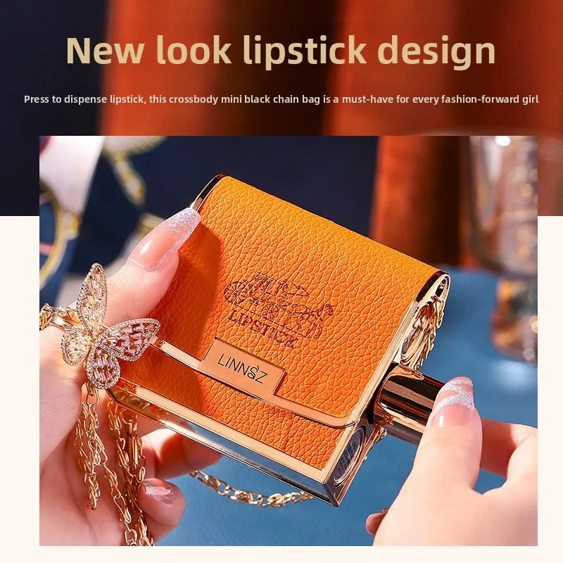 Velvet Matte Lipstick 3 Color Non Stick Cup Long Lasting Leather Bag Lip Balm Gift Case