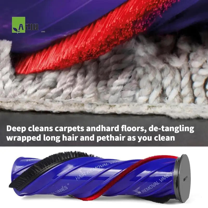 A21Q -Upgrade Anti-Tangling Brushbar With End Cap For Dyson V11 V10 V8 V12 Slim Vacuum Cleaner Part No. 972500-01