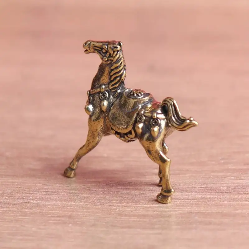 Messing-Pferdefigur, Künstlerische Mini-Statue, Kleine Dekorationsfigur für Büroschreibtisch, Eingangsbereich und Wohnraumdekoration – Detail 7