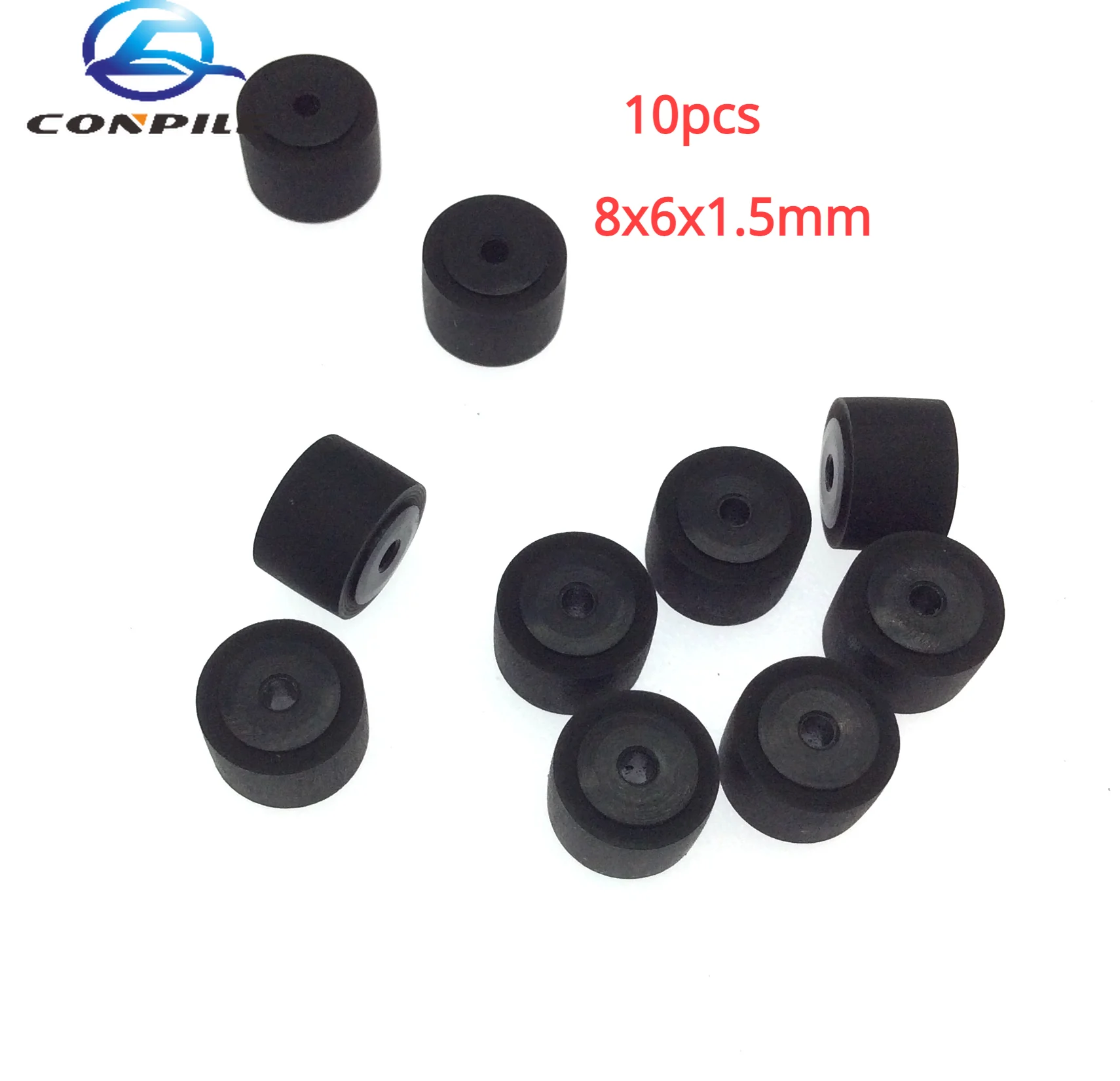 10pcs 8x6x1.5mm wheel belt pulley rubber audio pressure pinch roller for cassette deck tape recorder Stereo player